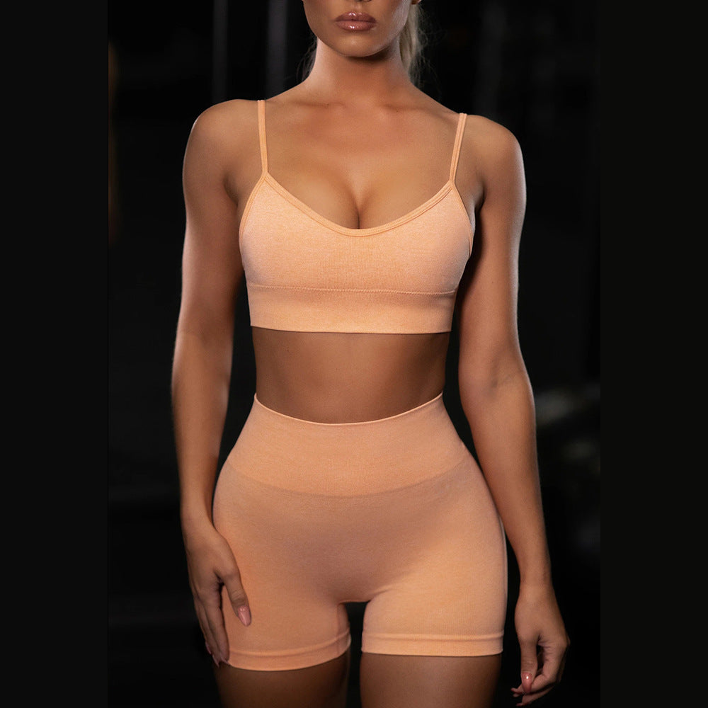 Women's yoga vest shorts suit