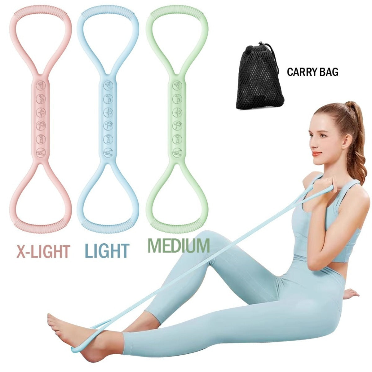 8-character Puller, 8-character Silicone Yoga Auxiliary Home Elastic Band