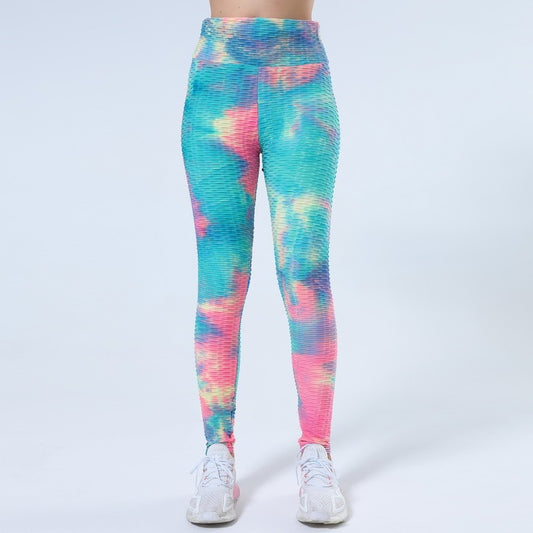 Tie-dye jacquard hip yoga leggings