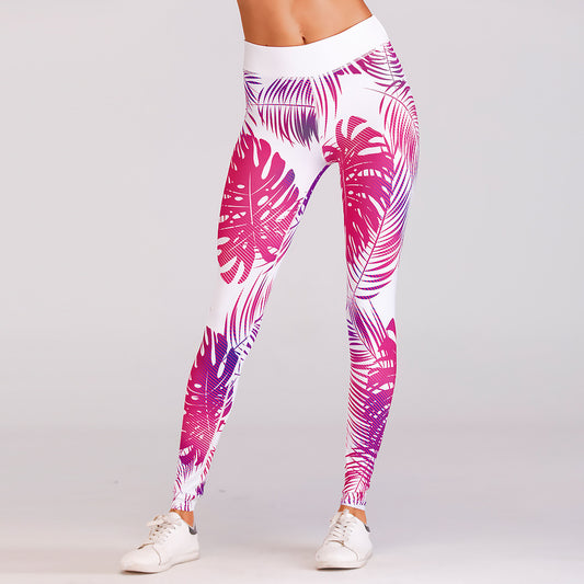 Sexy Red Print Yoga Pants Leggings Women Sport Pants