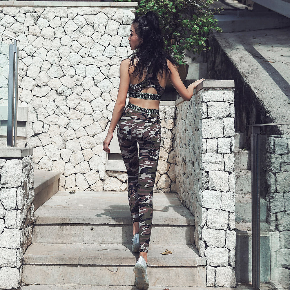 Camouflage yoga leggings