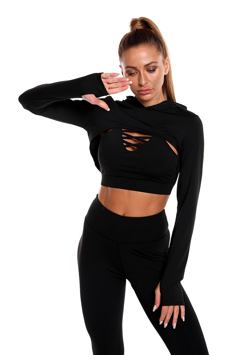 Sports Suits Long Sleeve Hooded butt Lifting Leggings