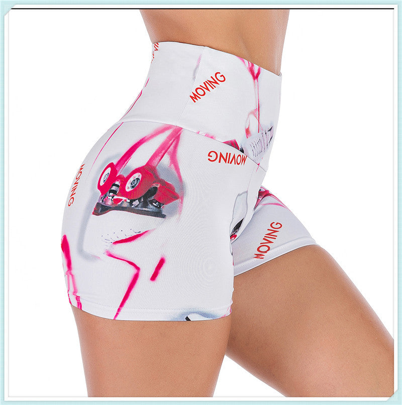 Digital printed yoga shorts