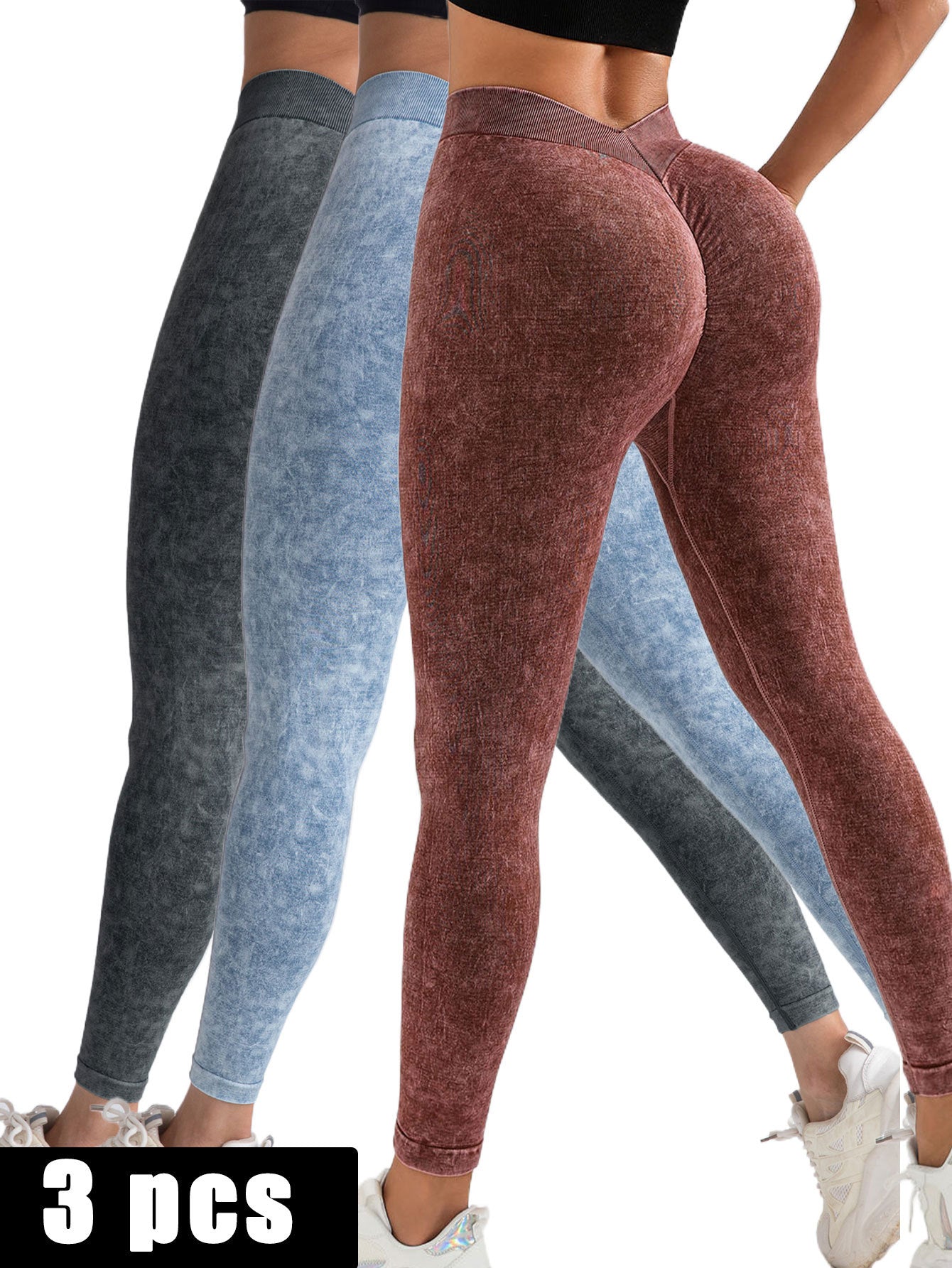 V-Back Scrunch Butt Workout Leggings