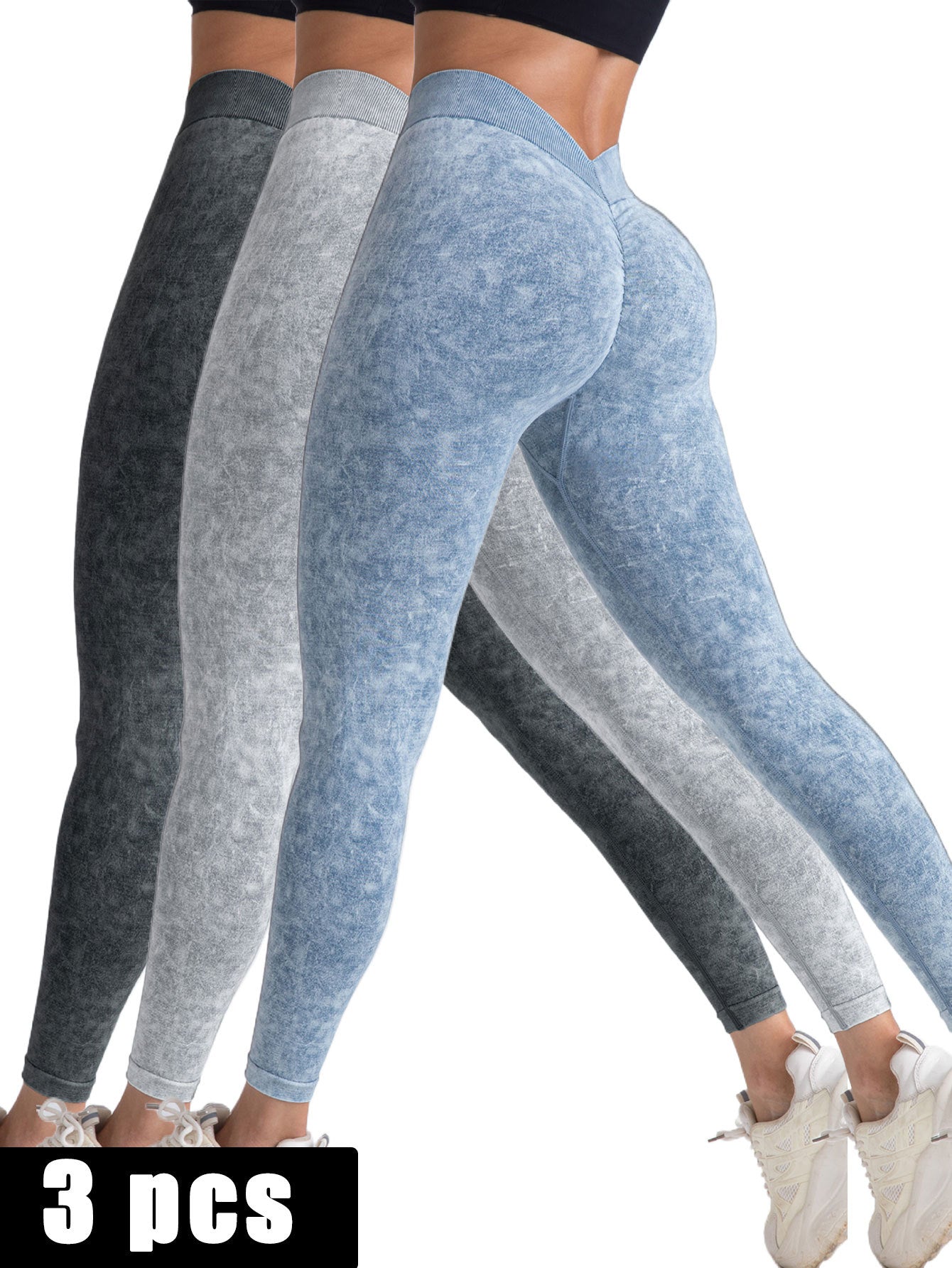 V-Back Scrunch Butt Workout Leggings