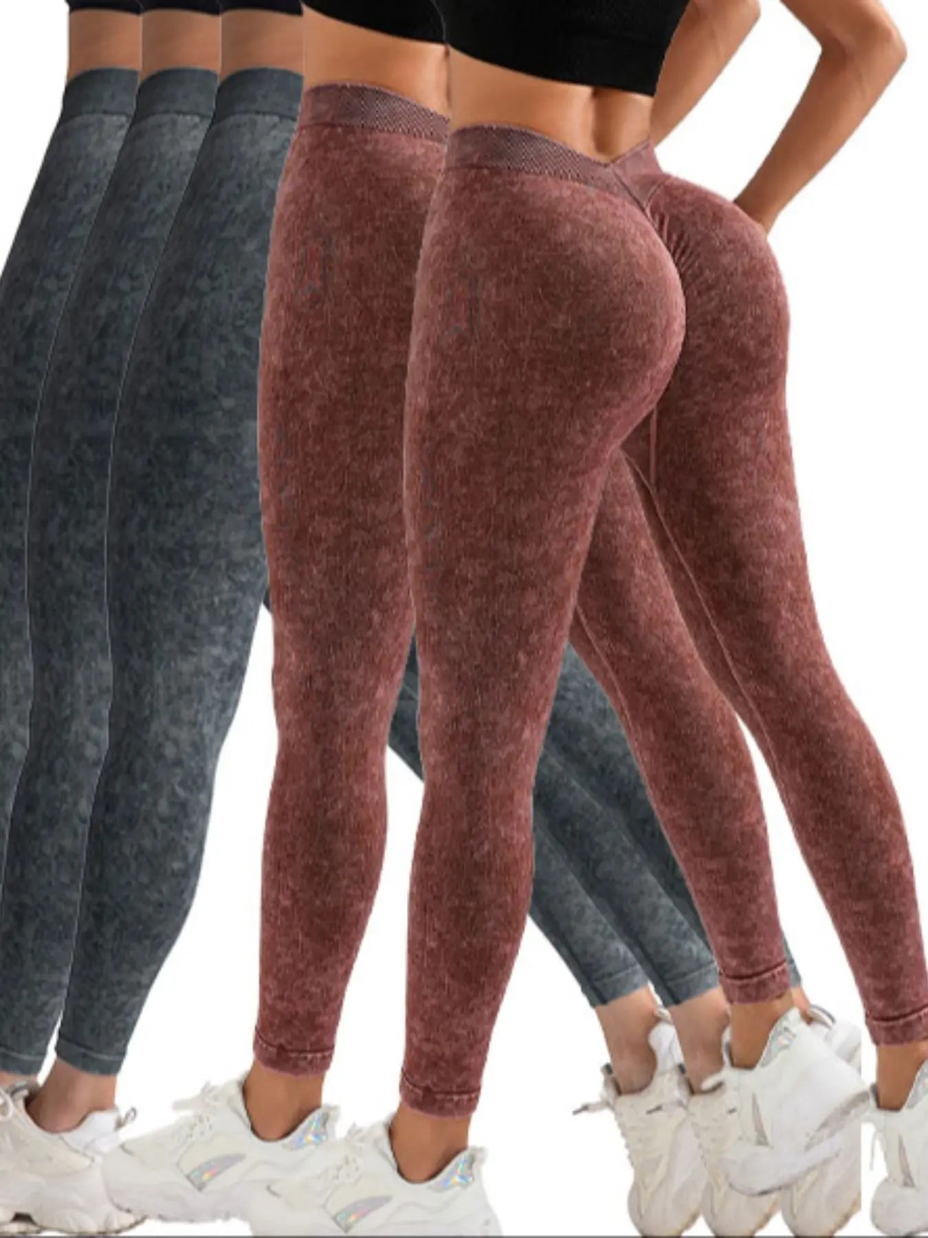 V-Back Scrunch Butt Workout Leggings